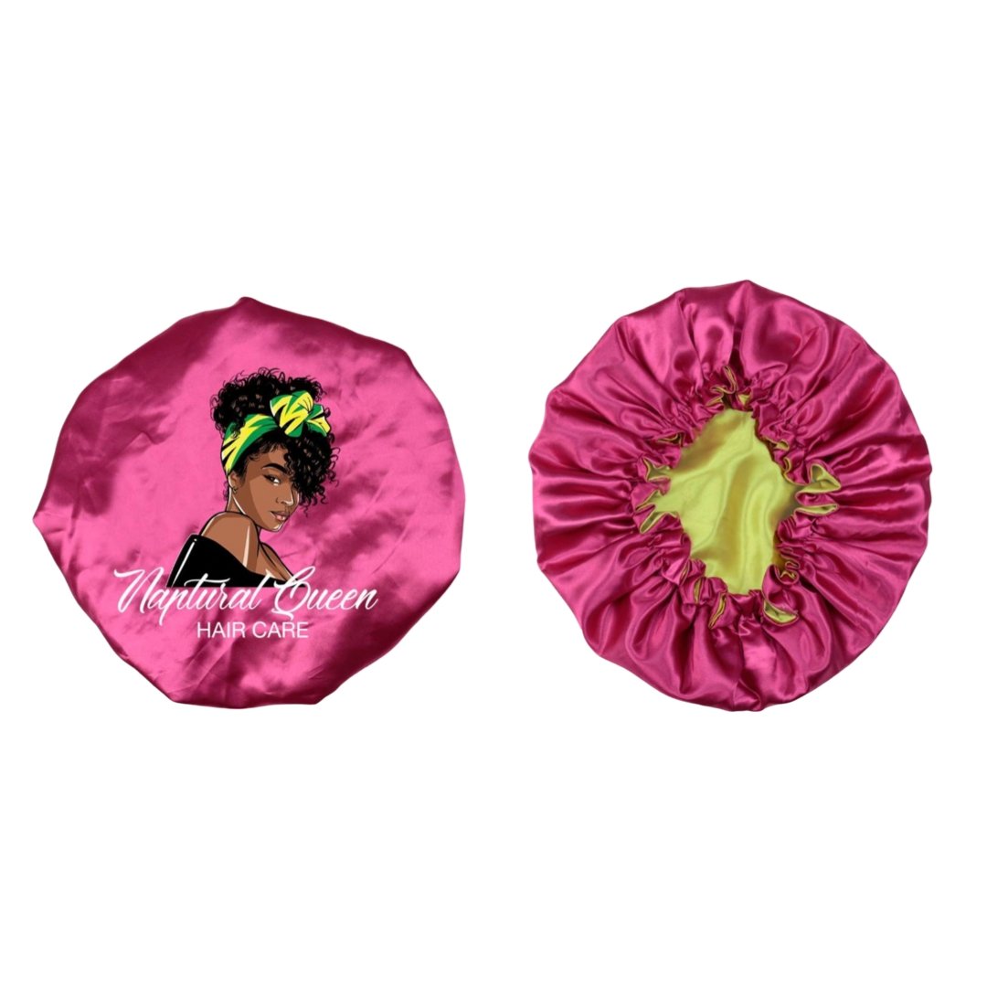Pink Reversible Satin Bonnet - Naptural Queen Hair Care